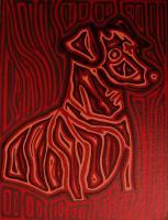 Dog Art - Brown Dog With Red Hues - Oil